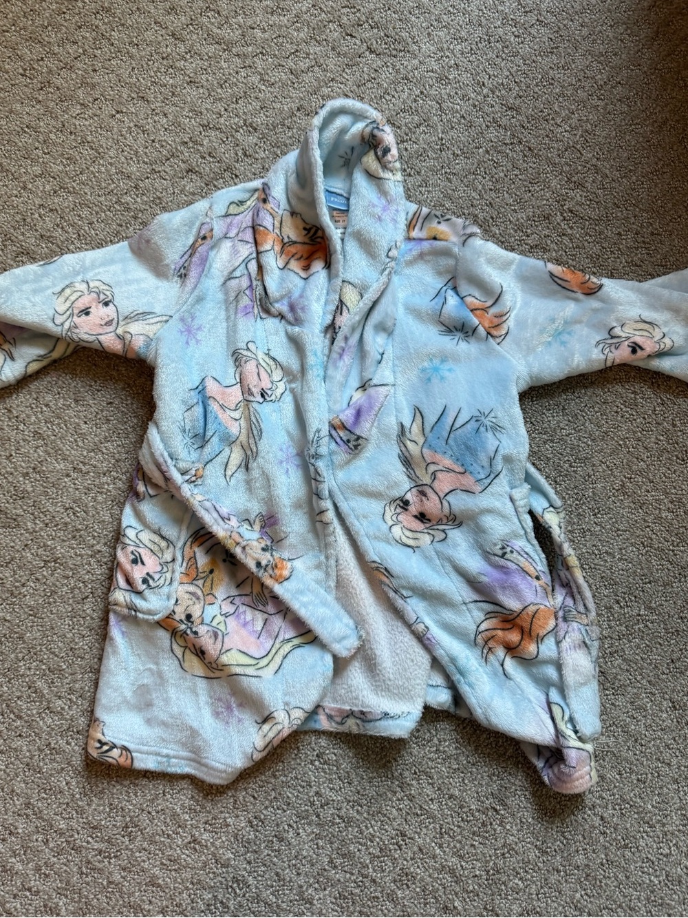Disney Frozen Girls' Light Blue Fleece Robe - Kids Pajamas